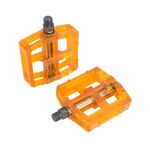 Педали велосипедные M-WAVE BMX, пластикоевые, широкие, ось Cr-Mo, оранжевые, 5-311387, изображение  - НаВелосипеде.рф