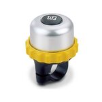 Звонок велосипедный TBS, диаметр 42мм, поворотный, серебристо-желтый, YWS-662A, изображение  - НаВелосипеде.рф