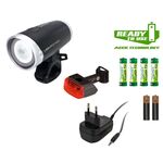 Комплект фар Sigma LIGHTSTER + CUBERIDER II, с зарядкой и аккумулятором, 18441, изображение  - НаВелосипеде.рф