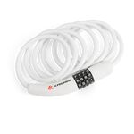 Велосипедный замок Kross KZS 300 тросовый, кодовый, 1800 х 8 мм, белый, T4CZP000184WH, изображение  - НаВелосипеде.рф