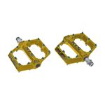 Педали KELLYS KLS FLAT 50 BB, промподшипники, запасные пины, 115х108 мм, 550 г, алюминий, желтый, ZKE92792, изображение  - НаВелосипеде.рф