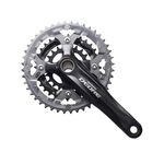 Система шатунов велосипедная SHIMANO FC-M590 DEORE, 175мм, 48X36X26T, с кареткой, чёрные, AFCM590E866XL, изображение  - НаВелосипеде.рф