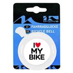 Звонок велосипедный M-Wave "I love my bike", сталь/пластик, детский, с 3D-рисунком, 5-420121, изображение  - НаВелосипеде.рф