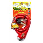 Велосипедный замок Vinca Sport, детский c брелоком тросовый, на ключ, 1000мм, красный, 560 red, изображение  - НаВелосипеде.рф