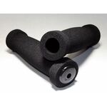 Грипсы велосипедные CHILILON CLL-129, ширина 22мм, 120мм, с заглушками, чёрные, CLL-129, изображение  - НаВелосипеде.рф