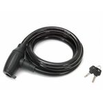 Велосипедный замок HANDYWAY спиральный тросовый, на ключ, 15 x 1500 мм, чёрный, CL-101, изображение  - НаВелосипеде.рф