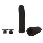 Грипсы велосипедные VELO VLG-063A, 22,2х120мм, неопрен, с заглушками, чёрные, VLG-063A, изображение  - НаВелосипеде.рф