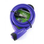 Велосипедный замок Vinca Sport, тросовый, на ключ, 12 х 1200мм, фиолетовые, 101.565 purple, изображение  - НаВелосипеде.рф