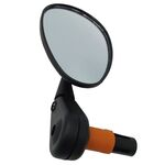 Зеркало M-Wave эллиптеское плоское овальное 3 степени свободы торцевое крепление черное, 6-647161, изображение  - НаВелосипеде.рф