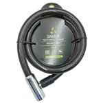 Велосипедный замок Vinca Sport, тросовый, на ключ, 20 х 1500 мм, черный, VS 476 (2), изображение  - НаВелосипеде.рф