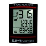 Велокомпьютер ECHOWELL U4 , 4 функции, проводной, черно-красный, 5-244620, изображение  - НаВелосипеде.рф