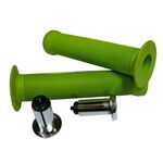 Грипсы велосипедные VELO VLG-411, Kraton, поверхность Anti Slip, с заглушками, 147мм, зелёные, VLG-411, изображение  - НаВелосипеде.рф