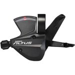 Шифтер Shimano Altus  M370, левый, 3  скорости, трос 1800 мм, черный, ESLM370LBL, изображение  - НаВелосипеде.рф