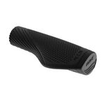 Грипсы велосипедные KELLYS WAVE LockOn, 130/135 мм, 1 грипстоп, 1 заглушка, кратон, черный/серый, ZKE92742, изображение  - НаВелосипеде.рф