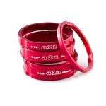 Кольца проставочные A2Z, комплект 3/5/8/10 мм, красный, AD-181-3, изображение  - НаВелосипеде.рф