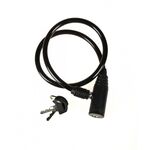 Велосипедный замок Vinca Sport, тросовый, на ключ, 8 х 1200мм, чёрный, 102.102 black, изображение  - НаВелосипеде.рф