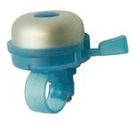 Звонок велосипедный TBS, диаметр 40мм, алюминий/пластик, серебристый с голубым, YWS-611A, изображение  - НаВелосипеде.рф