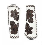 Грипсы велосипедные Vinca Sport, 135мм, кожа с принтом "цветы", белые, HL-G 03 white, изображение  - НаВелосипеде.рф