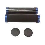 Грипсы велосипедные X-TAZ-Y RSK-09/2, Kraton, 135мм, чёрные с голубым, RSK-09/2 61662, изображение  - НаВелосипеде.рф