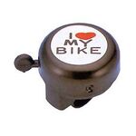 Звонок велосипедный TBS, диаметр 55мм, алюминий/пластик, "I love my bike", чёрный,  JH-800ST, изображение  - НаВелосипеде.рф