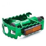 Педали Vinca sport VP 04А, алюминиевые, платформа 95*65 мм - 9/16', зеленые, VP 04A green, изображение  - НаВелосипеде.рф