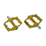Педали KELLYS KLS FLAT 50, алюминий, ось Cr-Mo, промподшипники, 115x180мм, жёлтые, Pedal KLS FLAT, изображение  - НаВелосипеде.рф