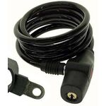 Велосипедный замок X-BIKE, тросовый, на ключ, с креплением, 8 х 1500мм, черный, 233775, изображение  - НаВелосипеде.рф