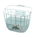 Велокорзина TBS, передняя, с ручкой,  белая, TL-381NF, изображение  - НаВелосипеде.рф