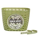 Велокорзина Vinca Sport, детская, на руль, зеленая, P06 Military, изображение  - НаВелосипеде.рф