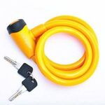 Велосипедный замок Vinca Sport, тросовый, на ключ, 12 х 1200мм, желтые, 101.565 yellow, изображение  - НаВелосипеде.рф