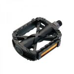 Педали WELLGO пластик. LU-P26 широкие с отраж. 332 г черные, 6-150026, изображение  - НаВелосипеде.рф