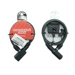 Велосипедный замок GOLDEN KEY, тросовый, на ключ, с креплением, 6 х 1000 мм, черный, GK102.101, изображение  - НаВелосипеде.рф