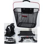 Велокорзина Vinca Sport, передняя, черная, красная ручка, P 01 black/red, изображение  - НаВелосипеде.рф