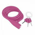 Велосипедный замок Knog Party Coil тросовый, на ключ, 5 х 1300 мм, Цвет Rose, 16г, 11362, изображение  - НаВелосипеде.рф