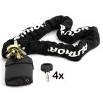 Велосипедный замок AUTHOR ACHL-65, цепь, U-lock, на ключ, тканевая-оболочка, 8 х 900 мм, черный, 8-17062022, изображение  - НаВелосипеде.рф