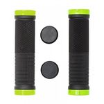 Грипсы велосипедные Vinca Sport с  зажимами,129мм, черные с зелёным, H-G 119 black/light green, изображение  - НаВелосипеде.рф