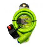 Велосипедный замок Vinca Sport, тросовый, на ключ, с креплением, 12 х 1200мм, зеленый, защита от влаги, VS 588green, изображение  - НаВелосипеде.рф