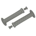 Ручки на руль CLARK`S С100, резиновые, BMX, 145 мм, торцевая защита, 1 фиксатор, серые, 3-402, изображение  - НаВелосипеде.рф