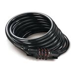 Велосипедный замок HANDYWAY спиральный тросовый, кодовый, с креплением, 6 x 1200мм, чёрный, CL-350/300S, изображение  - НаВелосипеде.рф