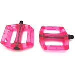 Педали KAMIGAWA Z-0911,DH/BMX, полимерные, ось CrMo, 9/16", 100х110х28мм, прозрачные красные, Z-0911, изображение  - НаВелосипеде.рф