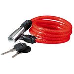 Велосипедный замок KELLYS KLS Beat, тросовый, на ключ, 8 х 1000 мм, красный, Cable Lock KLS Beat , изображение  - НаВелосипеде.рф