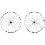 Колеса велосипедные Shimano MT66 переднее и заднее, 26'', цвет белый, Center Lock EWHMT66FRDQ, изображение  - НаВелосипеде.рф