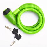 Велосипедный замок Vinca Sport, тросовый, на ключ, с защитой от влаги, 10 х 1200мм, зеленый, VS 565 green, изображение  - НаВелосипеде.рф