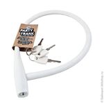 Велосипедный замок Knog Party Frank тросовый, на ключ, 620 х 8 мм, Цвет White, 16г, 11418, изображение  - НаВелосипеде.рф