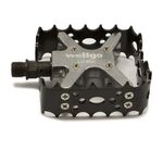 Педали WELLGO, MTB, алюминий, ось CrMo, 9/16", 95х88мм, на промподшипниках, сменные шипы, LU-953, изображение  - НаВелосипеде.рф