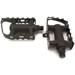 Педали TBS KP-947A/S, МТВ, пластик/сталь, 9/16", с подшипниками, 99х61мм, чёрные, KP-947A/S, изображение  - НаВелосипеде.рф