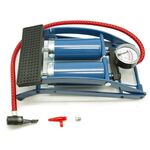 Насос ножной TBS двухкамерный, алюминиевый, с манометром, автомобильный, CD-701B, изображение  - НаВелосипеде.рф