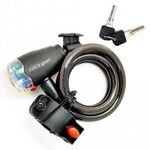 Велосипедный замок Vinca Sport, тросовый, на ключ, встроенный фонарик, 12 х 1000мм, черный, 101.565 led, изображение  - НаВелосипеде.рф