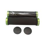 Грипсы велосипедные X-TAZ-Y RSK-09/2, Kraton, с заглушками, 135мм, чёрные с зелёным, RSK-09/2 61664, изображение  - НаВелосипеде.рф