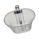 Велокорзина TBS, передняя, серебристая, AO-1S, изображение  - НаВелосипеде.рф